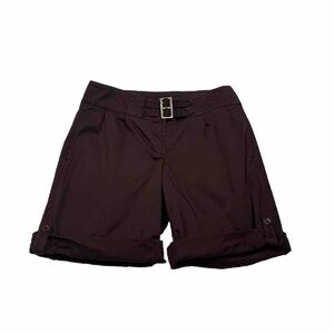 Moda International Mid Rise Brown Cuffed Hem Women’s Shorts 8 Stretch Pockets